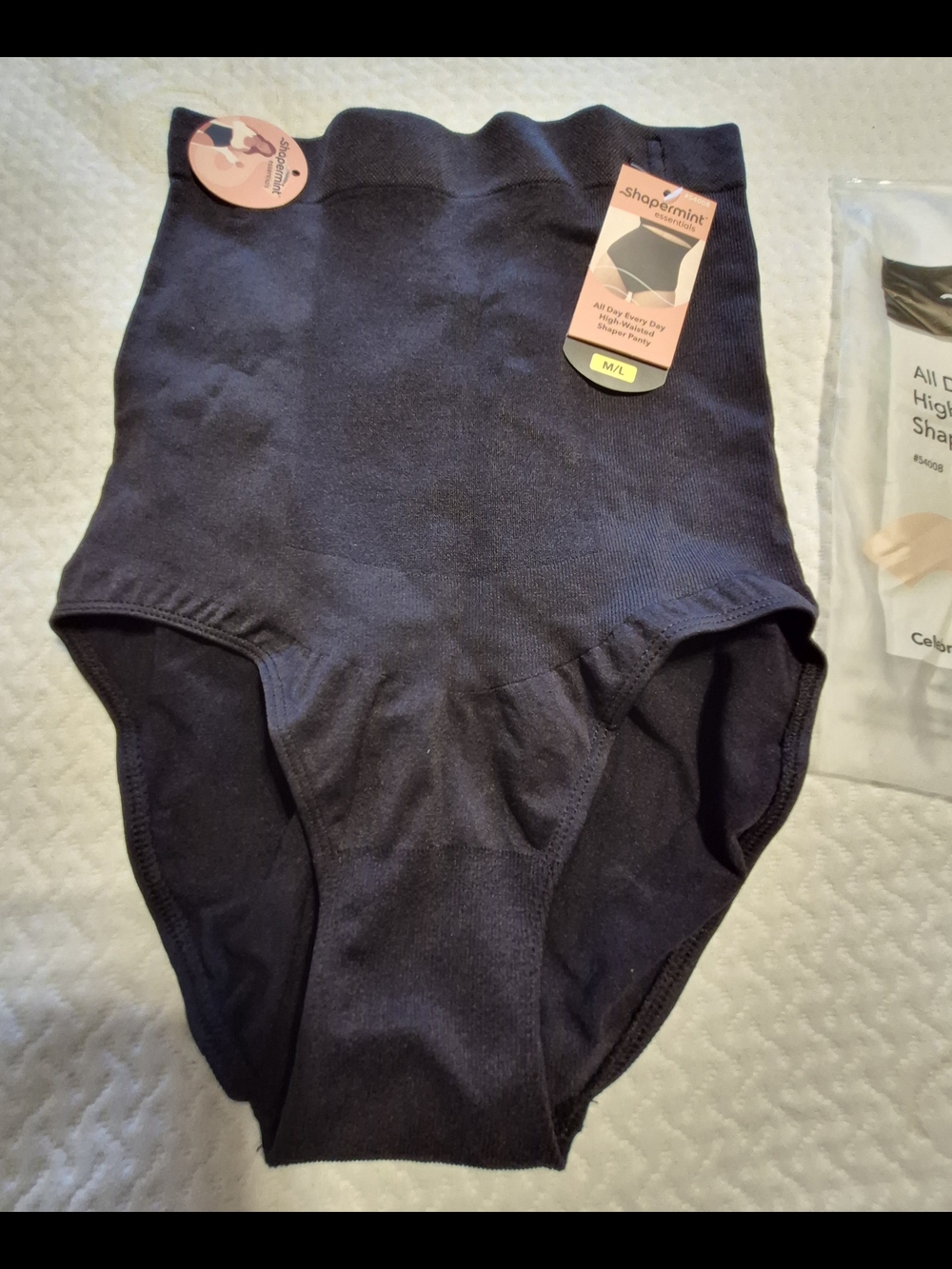 Shapermint Beige and Black High-Waisted Shaper Panty Packaging